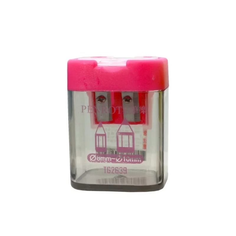 Square Dual-Hole Pencil Sharpener &ndash; Pink, , large