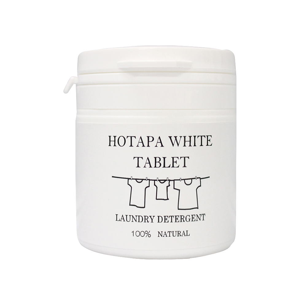 [日日好物]日本HOTAPA-貝殼粉弱鹼性柔順護衣去污消臭衣物清潔錠40粒/白罐(洗衣清潔劑,洗衣機筒槽防霉,白色/彩色衣物皆適用), , large