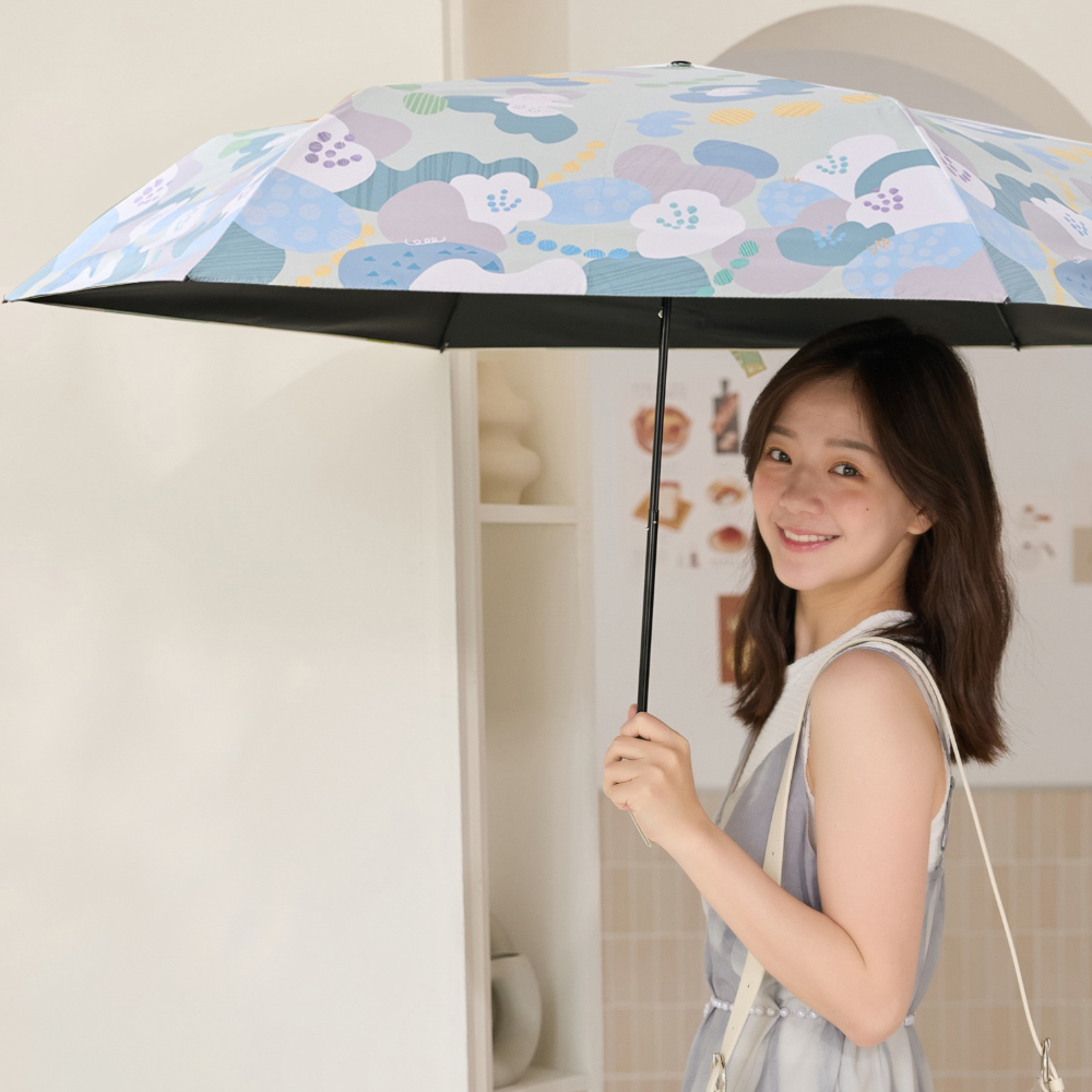 【rento】Carbon Fiber Lightweight UV Protection Umbrella with Black Coating &ndash; Flowers & Birds, , large