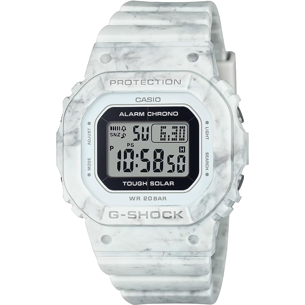 CASIO 卡西歐 G-SHOCK 大理石紋 太陽能方形女錶 GMS-S5600RT-7, , large