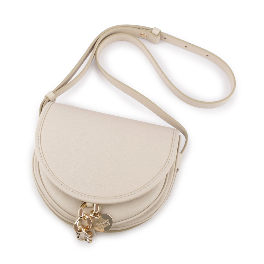 SEE BY CHLOE MARA BAG 牛皮小款斜背馬鞍包/米色, , large