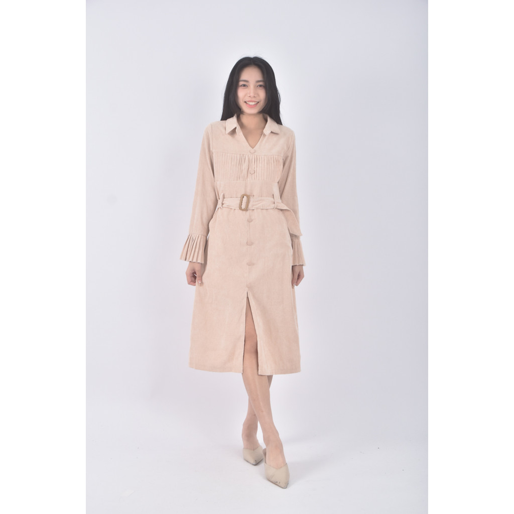 (M) clothing杏色綁帶長袖上衣二手衣, , large