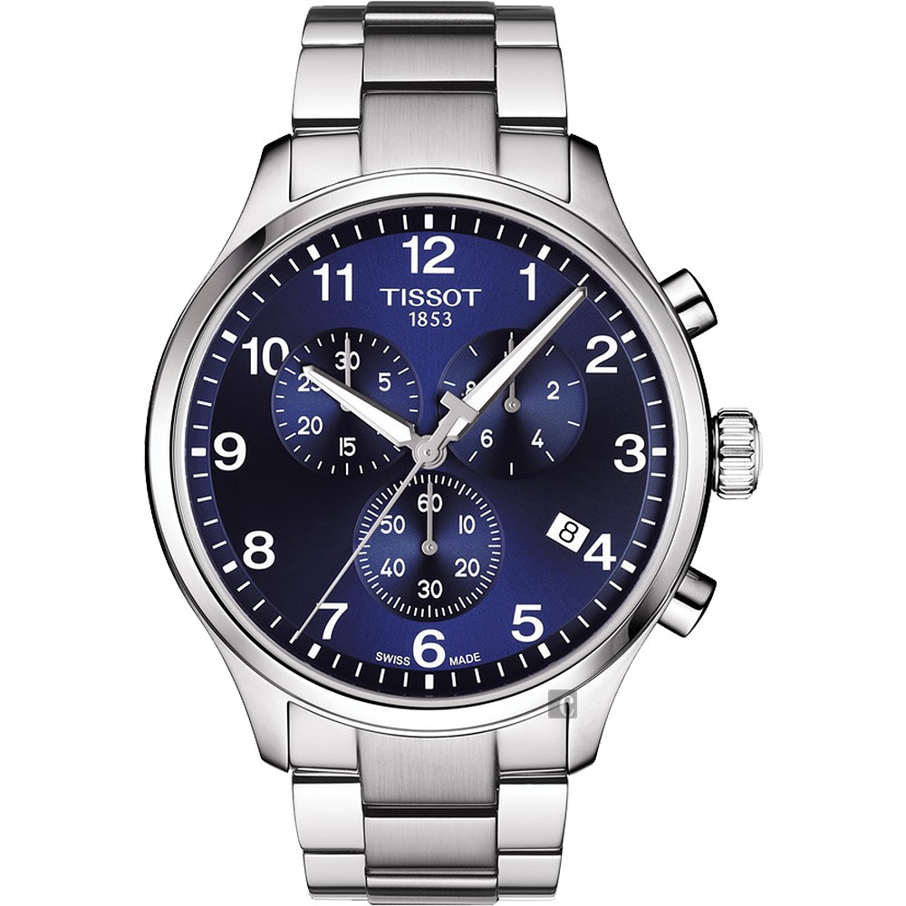 TISSOT天梭 韻馳系列 Chrono XL計時手錶-藍x銀/45mm  T1166171104701, , large