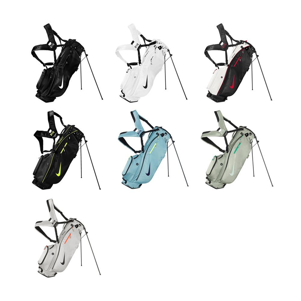 NIKE SPORT LITE 腳架袋 球桿袋 高爾夫球袋 5格 防水罩 雙背帶 黑 白 白黑紅 黑黃 淺藍 銀綠 淺灰橘, 黑＊預購, large