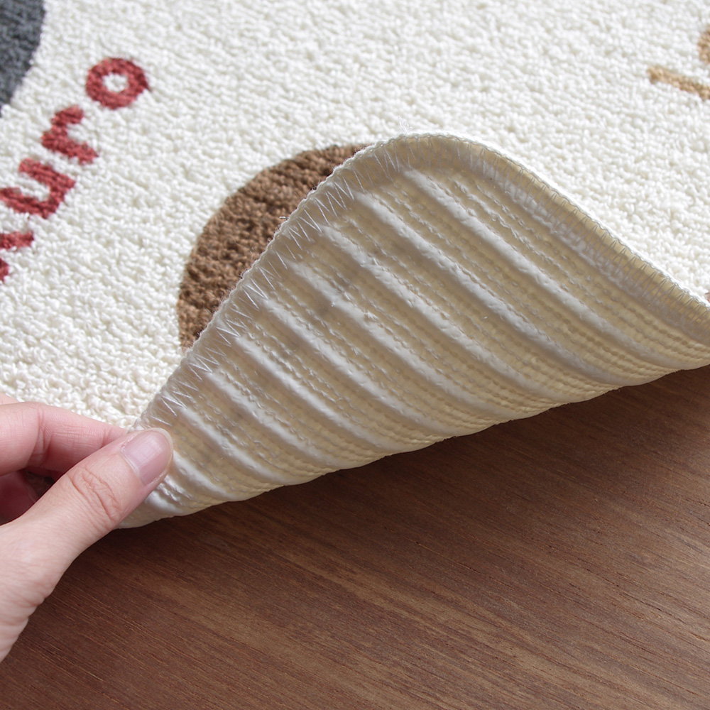 【日本Oka】日本製再生印花廚房地墊45×60cm(貓咪手札款/可機洗/厚4mm), , large