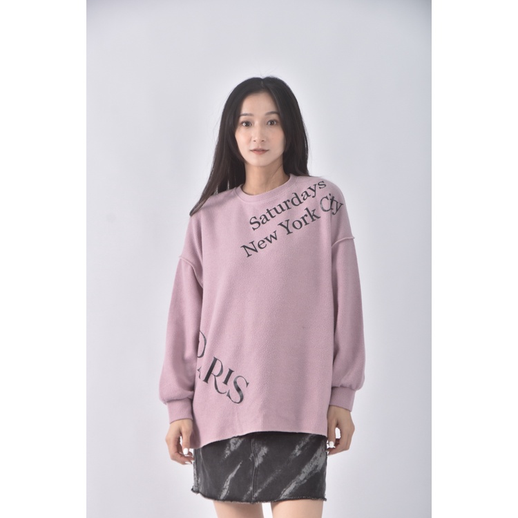 (XL) 落肩粉色長袖上衣二手衣, , large