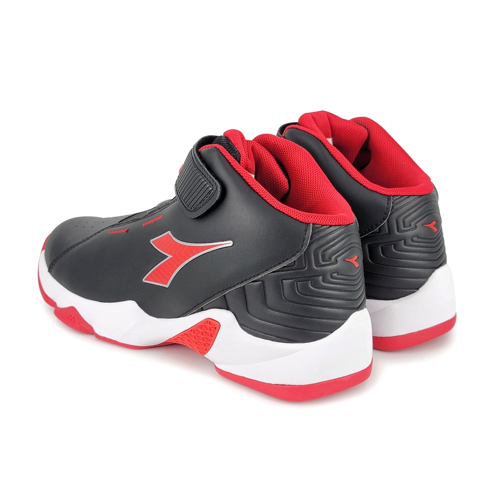 DIADORA迪亞多那 大童避震籃球鞋 童運動鞋 魔鬼氈 寬楦 保護後跟 抗菌 除臭 緩震 減壓 耐磨 防滑 白藍 黑紅, , large