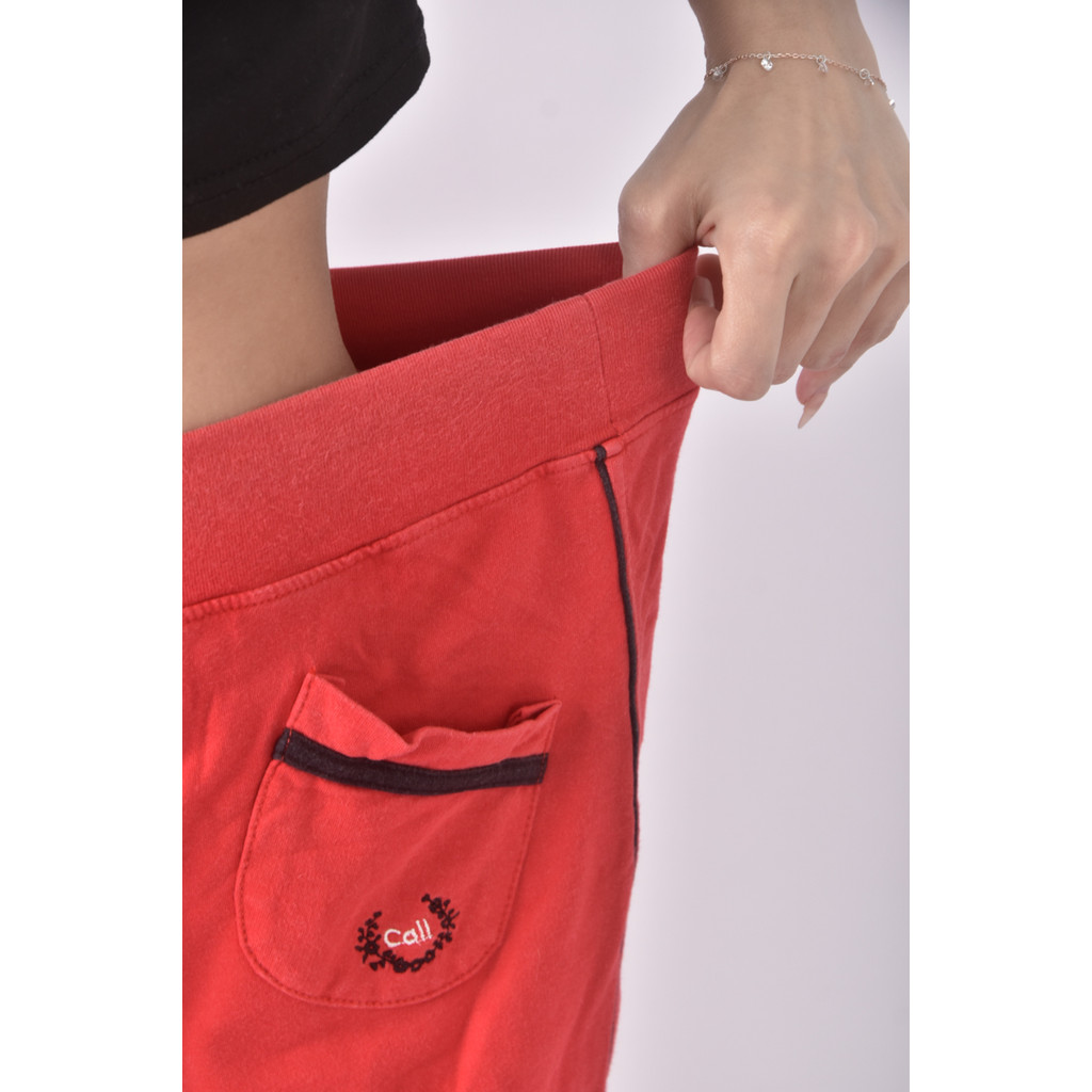 (XL) 棉質抽繩紅色長褲二手衣, , large