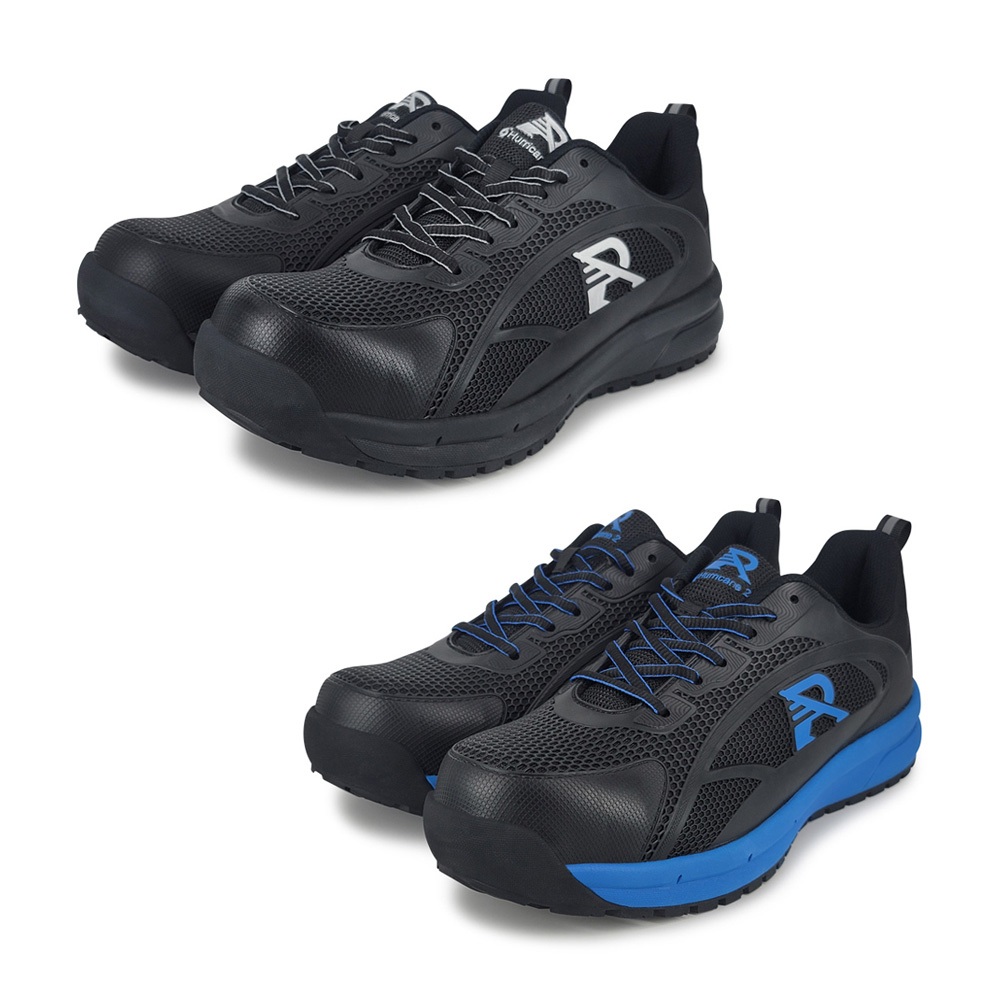 ROAD EASY 抗穿刺安全防護鞋 工作鞋 安全鞋 鋼頭鞋 塑鋼頭 防砸 寬楦 抗菌 除臭 吸震 排水 止滑 黑 黑藍
