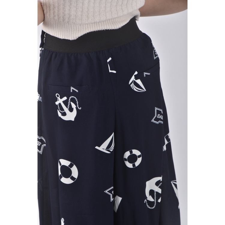 (XL) monospace高腰船錨藍色長褲二手衣, , large