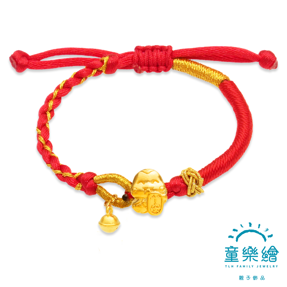 【童樂繪金飾】金鈴靈蛇 兒童紅編織手繩 約重0.07錢±0.02 (滿月禮  彌月禮 黃金999), , large