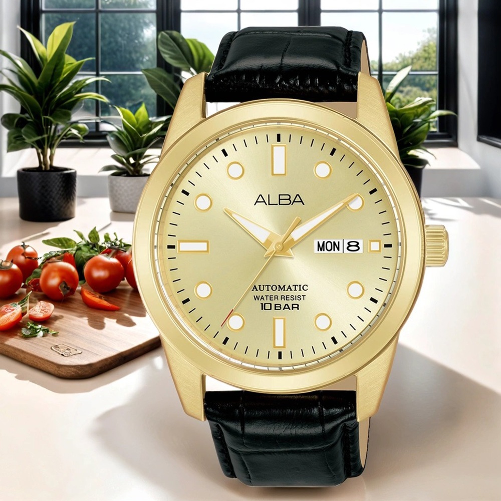 ALBA 雅柏 Tokyo Design 香檳金機械錶-42mm AL4662X1/Y676-X084G, , large