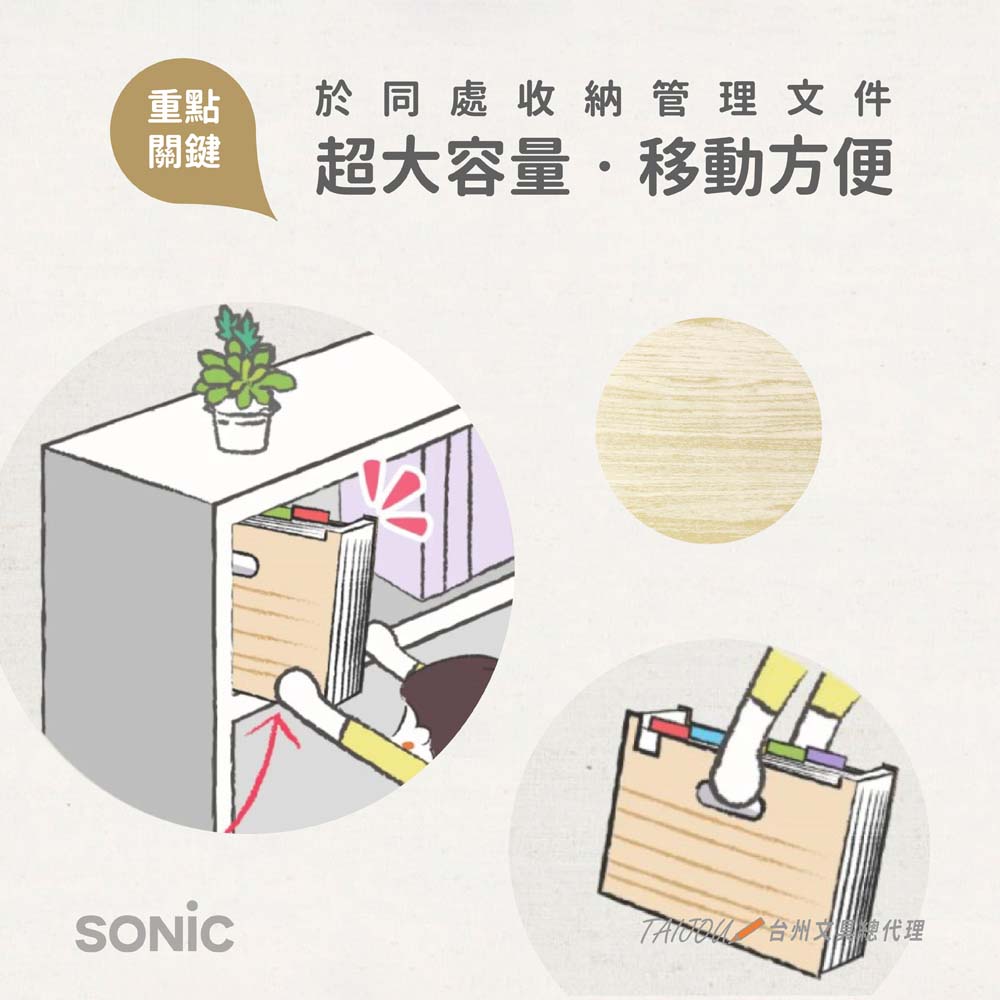 【龍品文創】日本 SONIC  LV-6276-I 站立式13層風琴夾, , large