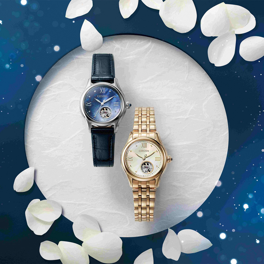 CITIZEN 星辰 小鏤空優雅機械女錶-玫瑰金/28.5mm PR1043-80P, , large