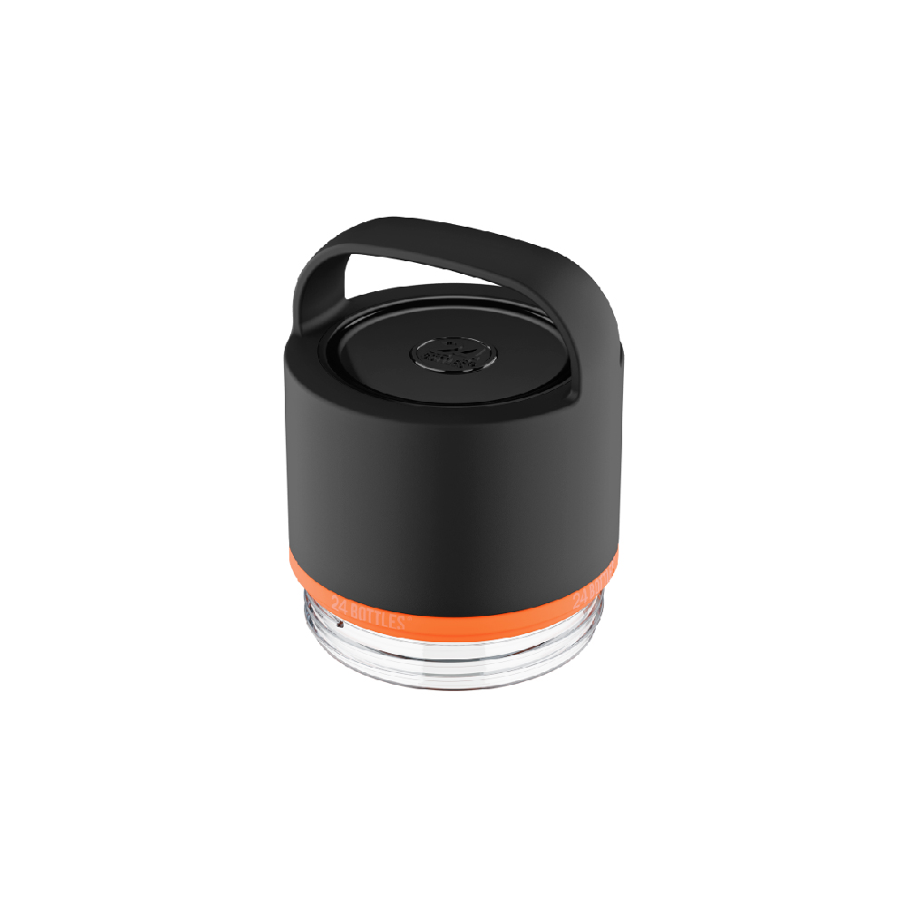 24Bottles Spin Bottle Lid Black and Clear Mouth, , large