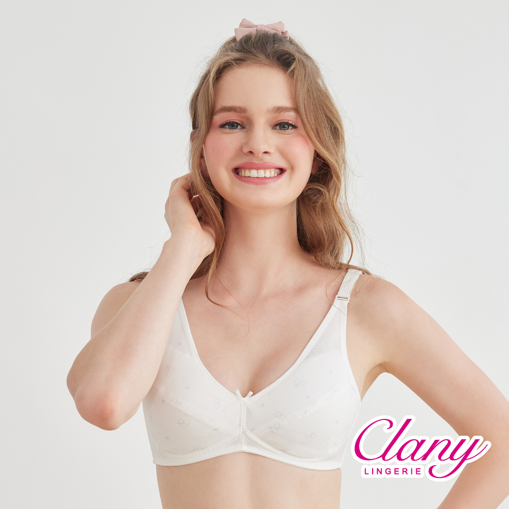 【可蘭霓Clany】 MIT涼感小貓咪無痕無鋼圈ABC學生內衣 少女內衣 成長型內衣 8039-22 白色, , large