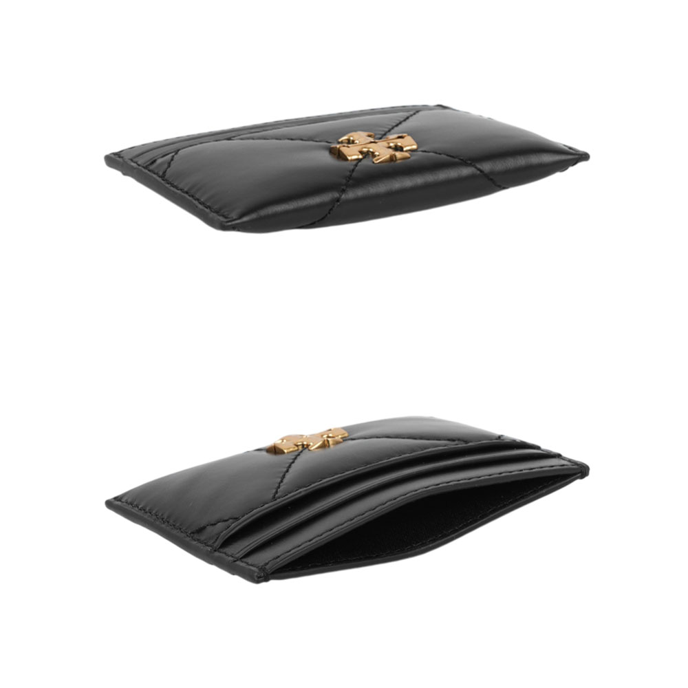 TORY BURCH Kira 菱格紋縫線4卡卡片夾/名片夾(黑色), , large