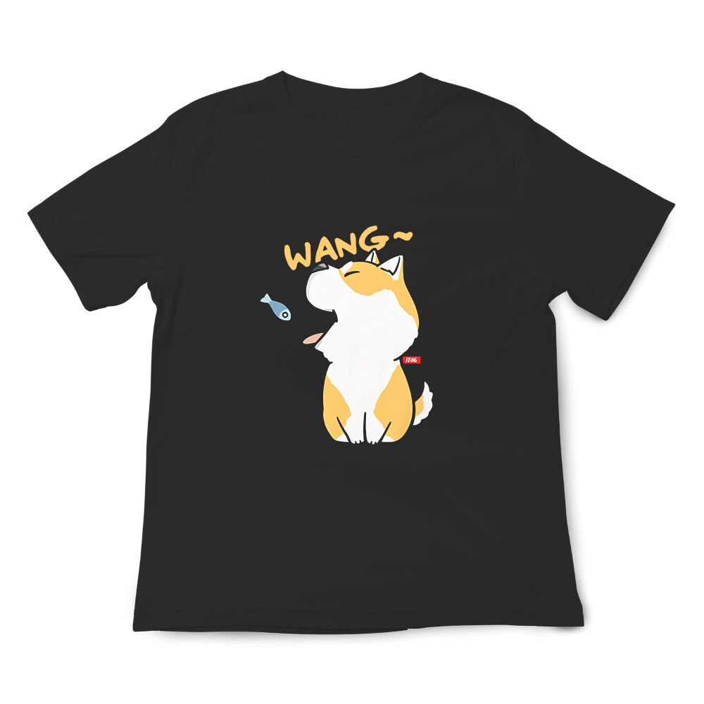 JZ TEE Cat & Shiba Inu - Feeding Fish Graphic Tee, , large