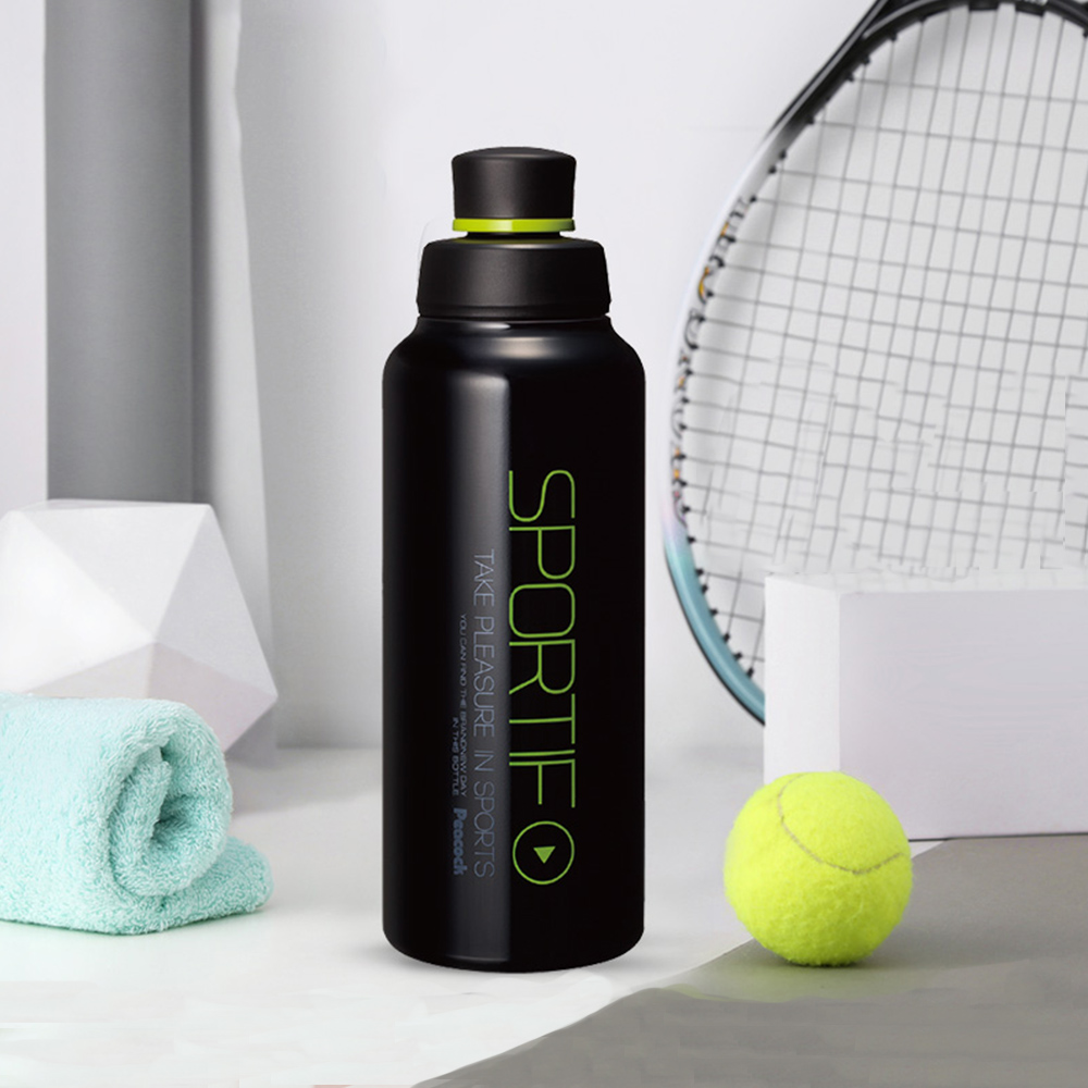 【日本孔雀Peacock】運動暢快直飲不鏽鋼保溫杯800ML-掛勾孔設計(旋蓋直飲口)-橘黃色, , large