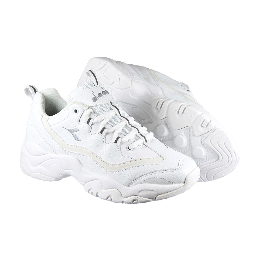 DIADORA迪亞多那 時尚休閒蛋糕鞋 女運動鞋 女鞋 老爹鞋 復古 素色 增高 吸震 Q彈 氣墊乳膠鞋墊 止滑 白 黑, , large