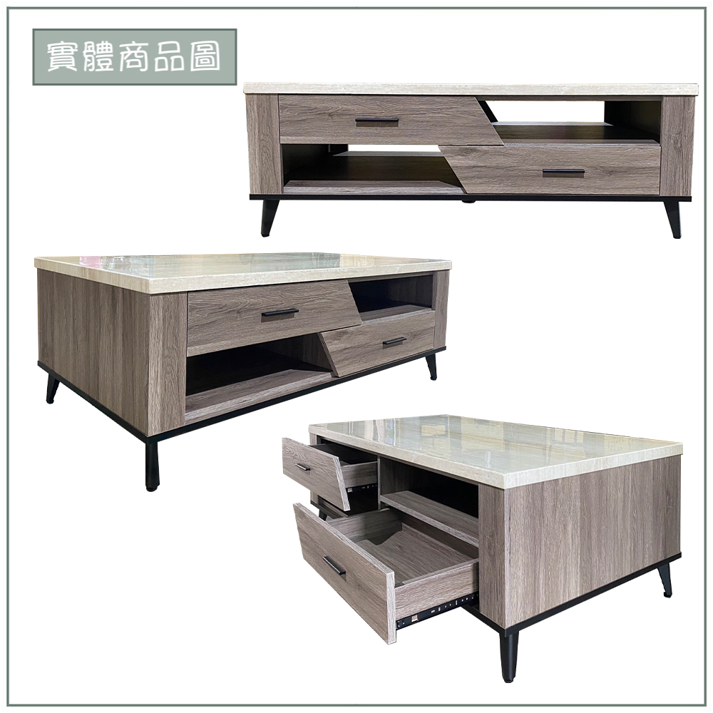 【唯熙傢俱】凱熙灰橡色4尺大茶几, , large