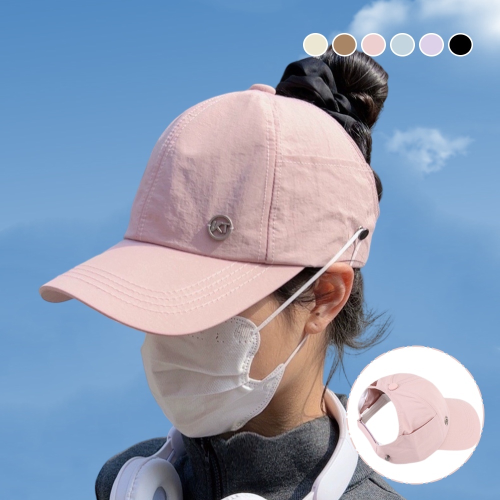 【A&R】夏季輕巧空頂棒球帽 UPF50+可紮馬尾款 - 紫, , large
