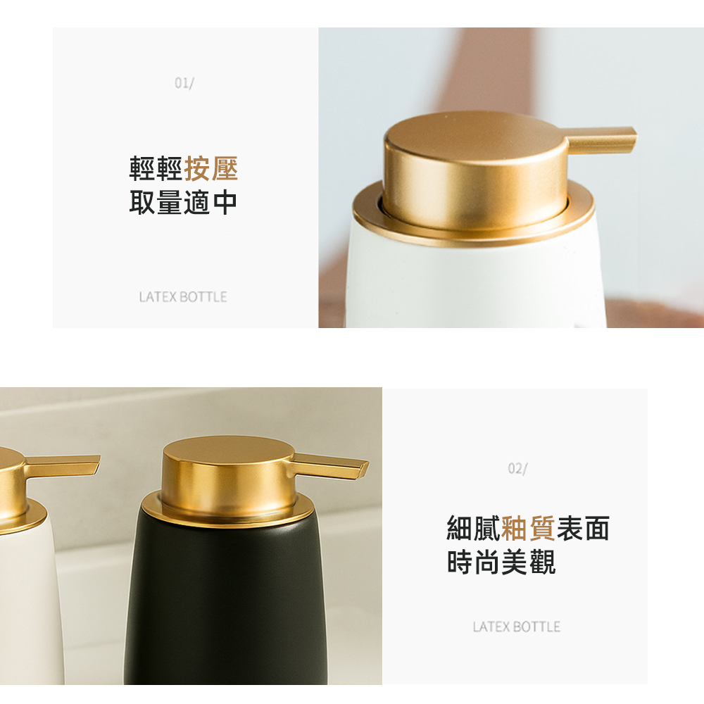 【上手家居】陶瓷分裝瓶 消光黑(按壓瓶/乳液分裝瓶/按壓分裝瓶/乳液瓶), , large