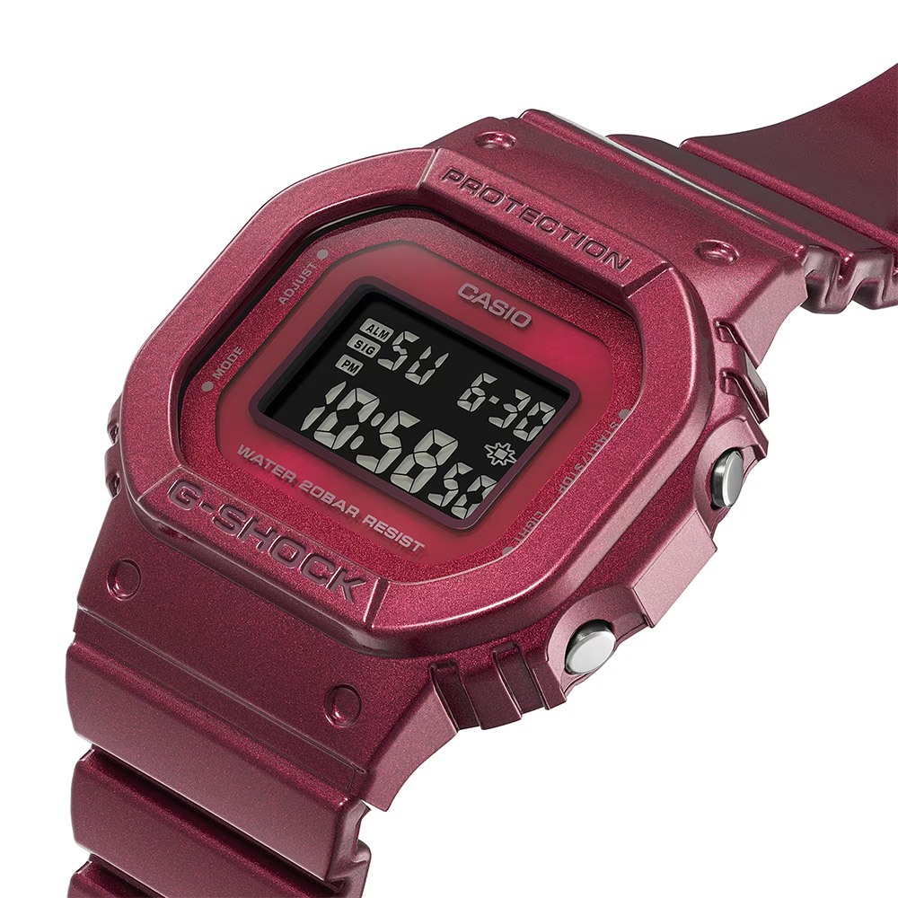 CASIO 卡西歐 G-SHOCK 勃根地酒紅系列 方形電子手錶 GMD-S5600RB-4, , large