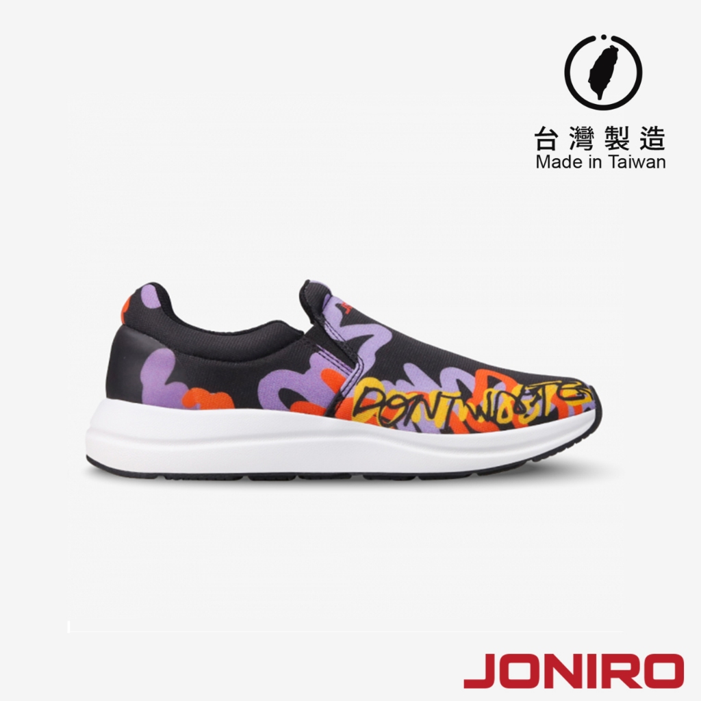 【JONIRO】100%MIT台灣製造 懶人鞋 平底鞋 黑色 好穿搭 女鞋  塗鴉黑 Easy Wear樂足鞋(女)
