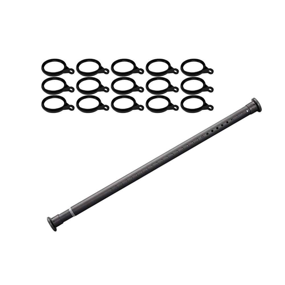 No-drill telescopic pole - matte black - 0.7-1.1 meters (includes 15 lifting rings), , large