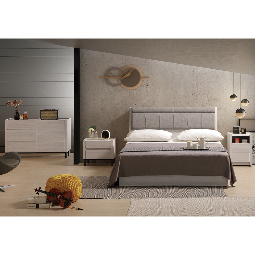 【唯熙傢俱】馬修斯橡木白床頭櫃, , large