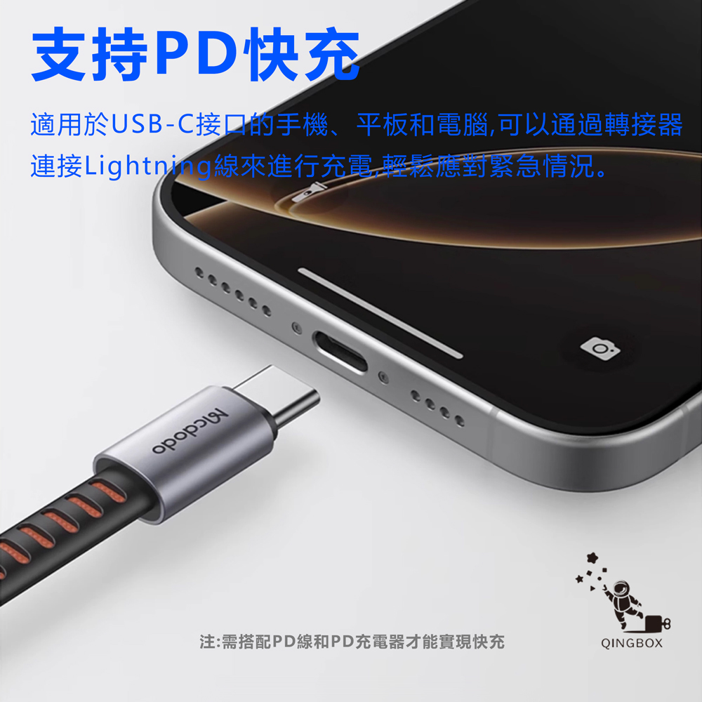 Mcdodo麥多多 LQ CA487北歐系列PD 24W多功能轉接線L母 to C公 充電傳輸耳機聽歌通話, , large