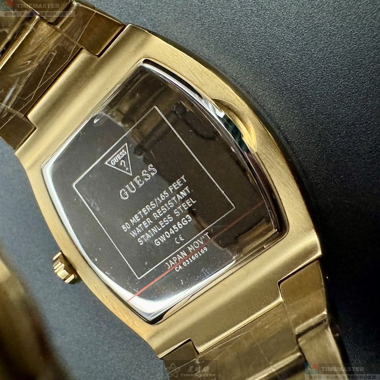 [星晴錶業]GUESS手錶,44mm50mm,GC00006墨綠色機械鏤空錶面金色錶殼金色精鋼錶帶款, , large