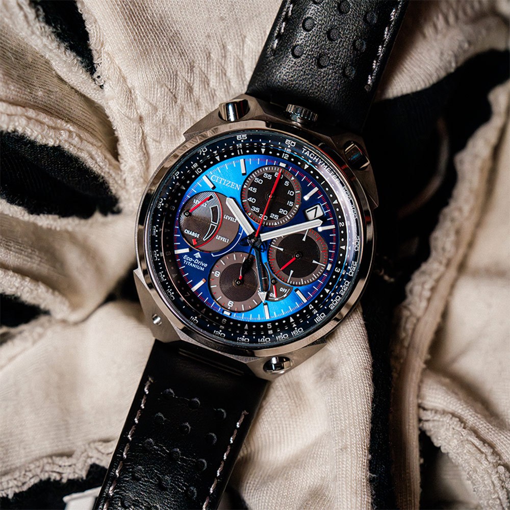 CITIZEN 星辰 限量牛頭錶 光動能鈦金屬計時手錶 禮物 AV0088-01L, , large