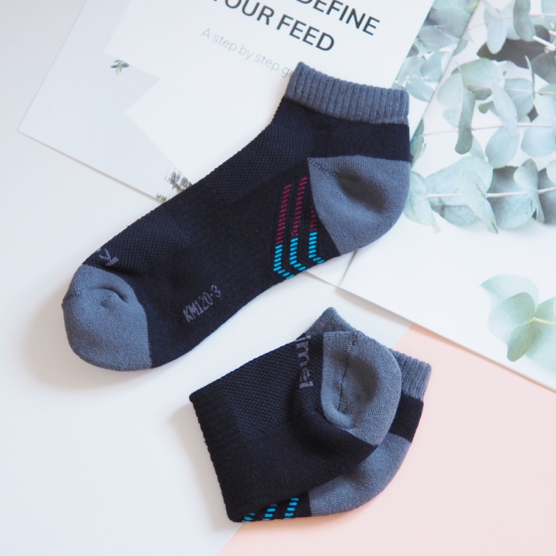 [Kaimei Cotton Industry] 6 pairs set, MIT made in Taiwan, high quality and all-round, Kaimei’s exclusive high-efficiency deodorizing sports socks, cool black style, , large