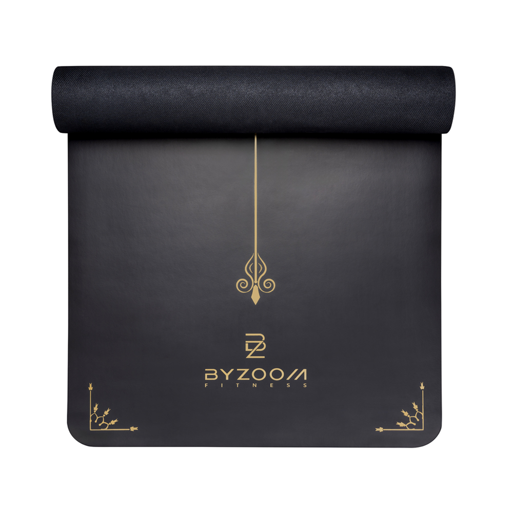 【BYZOOM FITNESS】 PU天然橡膠瑜珈墊5mm (黑), , large