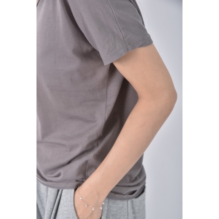 (S) uniqlo質感棉質純棉灰色短袖上衣二手衣, , large