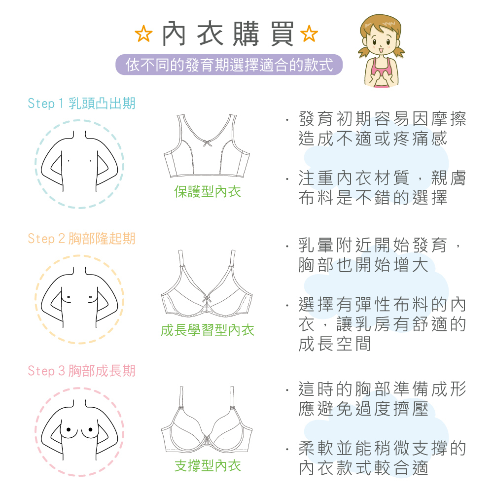【可蘭霓Clany】 MIT涼感小貓咪無痕無鋼圈ABC學生內衣 少女內衣 成長型內衣 8039-22 白色, , large