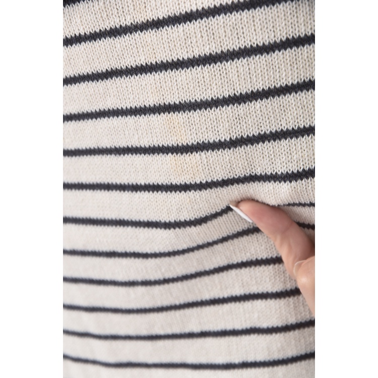 (M) max co質感亞麻棉質條紋杏色外套二手衣, , large