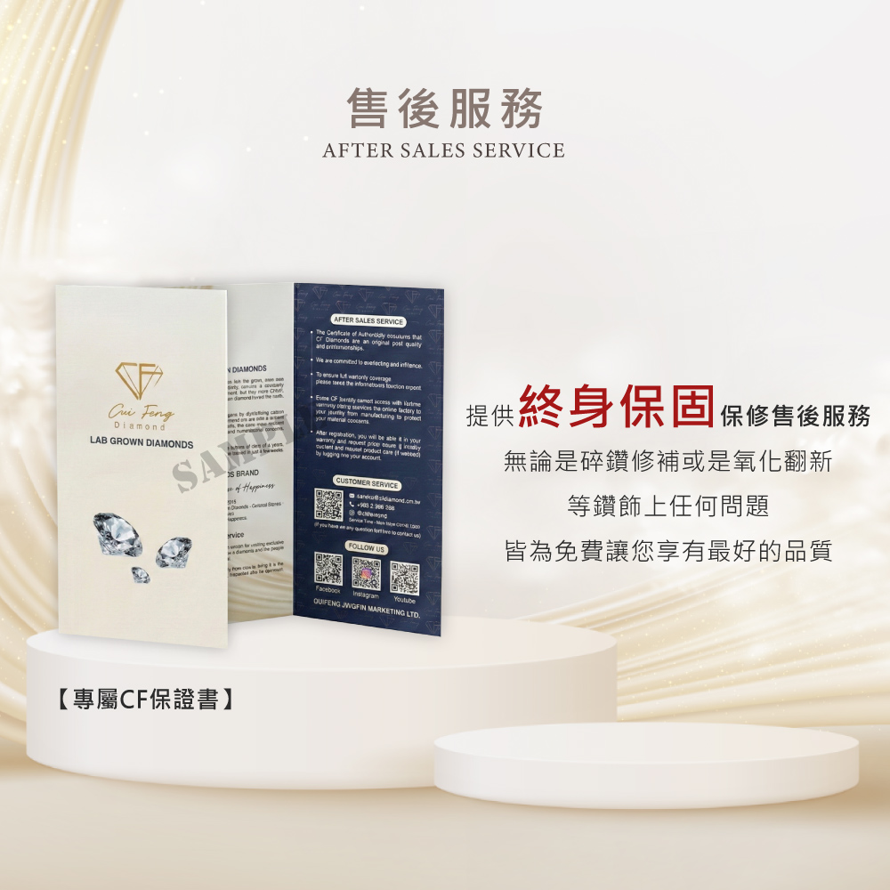 【CF鑽飾】項鍊 莫桑鑽《白茶花語》1克拉 項墜, , large