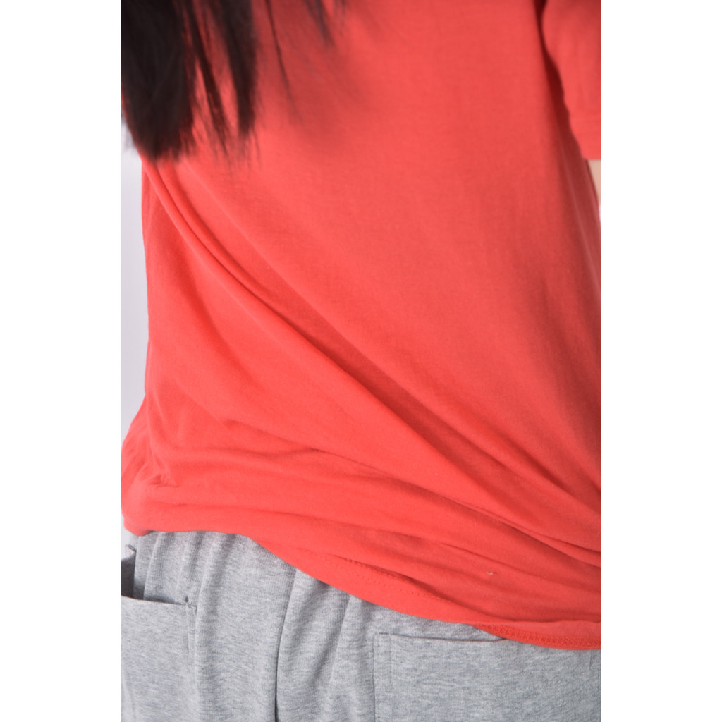 (L) 圓領紅色短袖上衣二手衣, , large