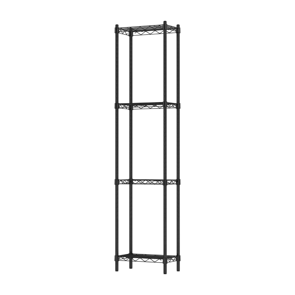 【KIWISH】35X20X150H 黑色四層架 收納架 展示架 鐵力士架 波浪架 架子 置物架 鐵架 層架, , large