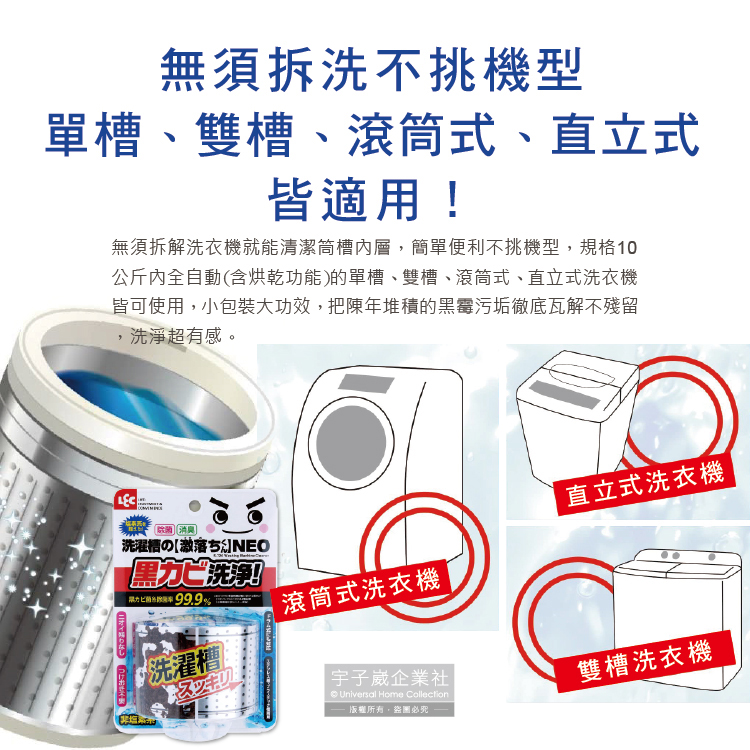 LEC Washing Machine Cleaning Powder 80g, , large