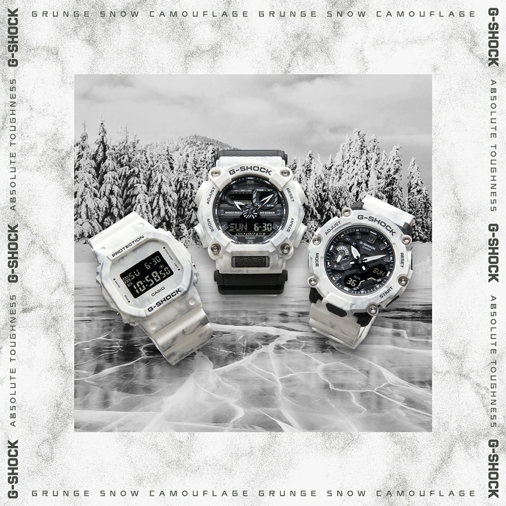 CASIO 卡西歐 G-SHOCK 冬季森林 雪地迷彩手錶 DW-5600GC-7, , large