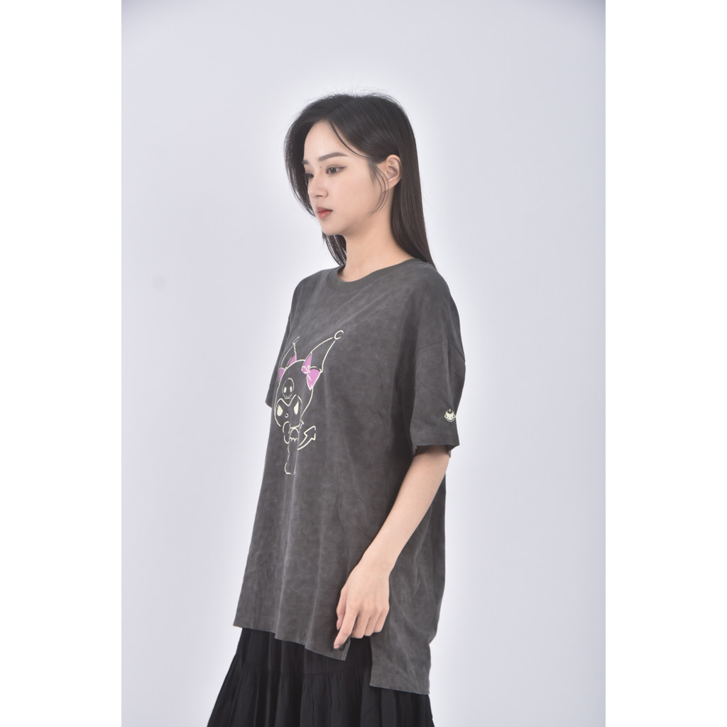 (M) uniqlo質感棉質純棉庫洛米灰色短袖上衣二手衣, , large