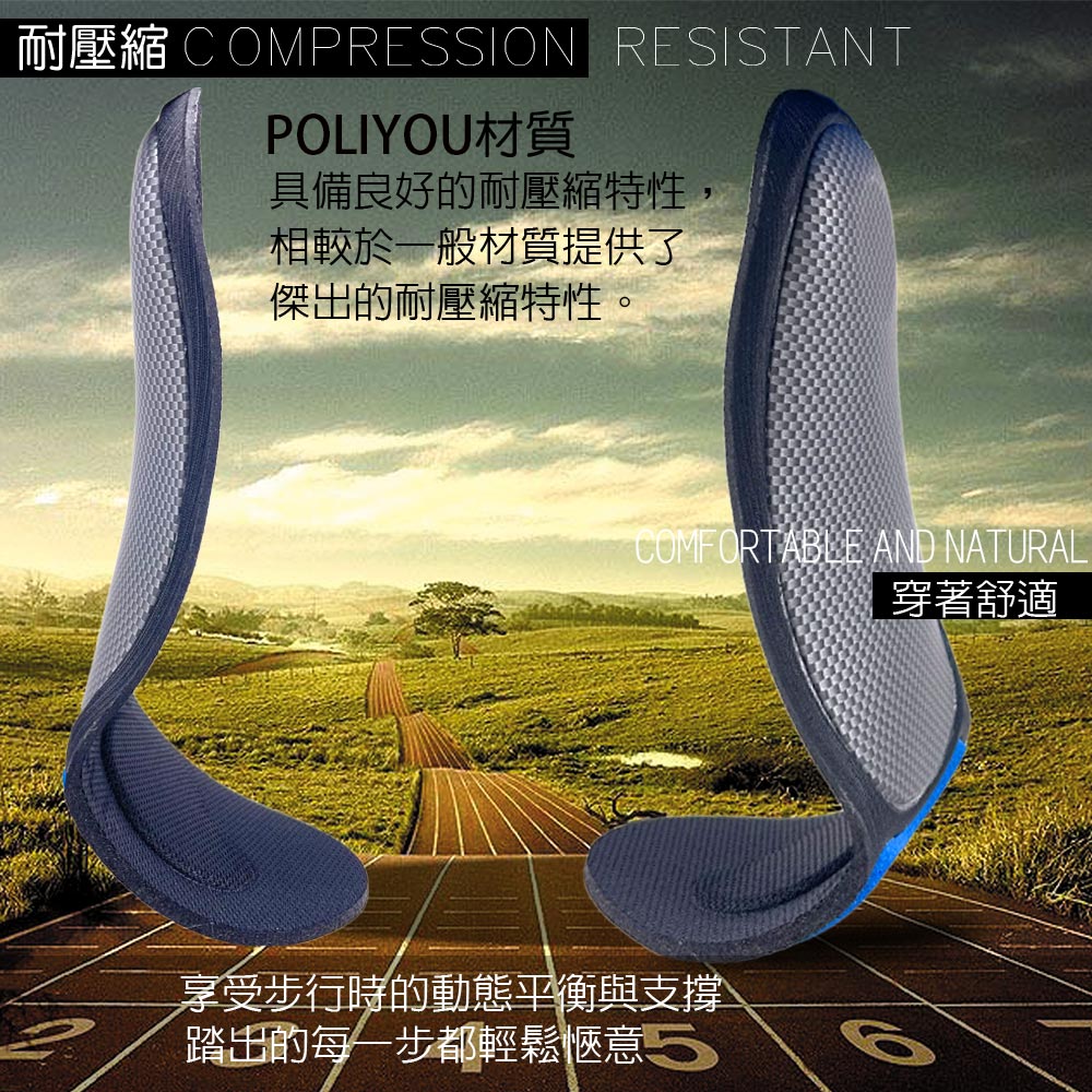 金德恩 GS MALL 台灣製造 一雙L號3D款 足弓型鞋墊 透氣鞋墊 足弓鞋墊 除臭鞋墊 除臭鞋墊 抗菌鞋墊 除臭 POLIYOU 透氣鞋墊, , large