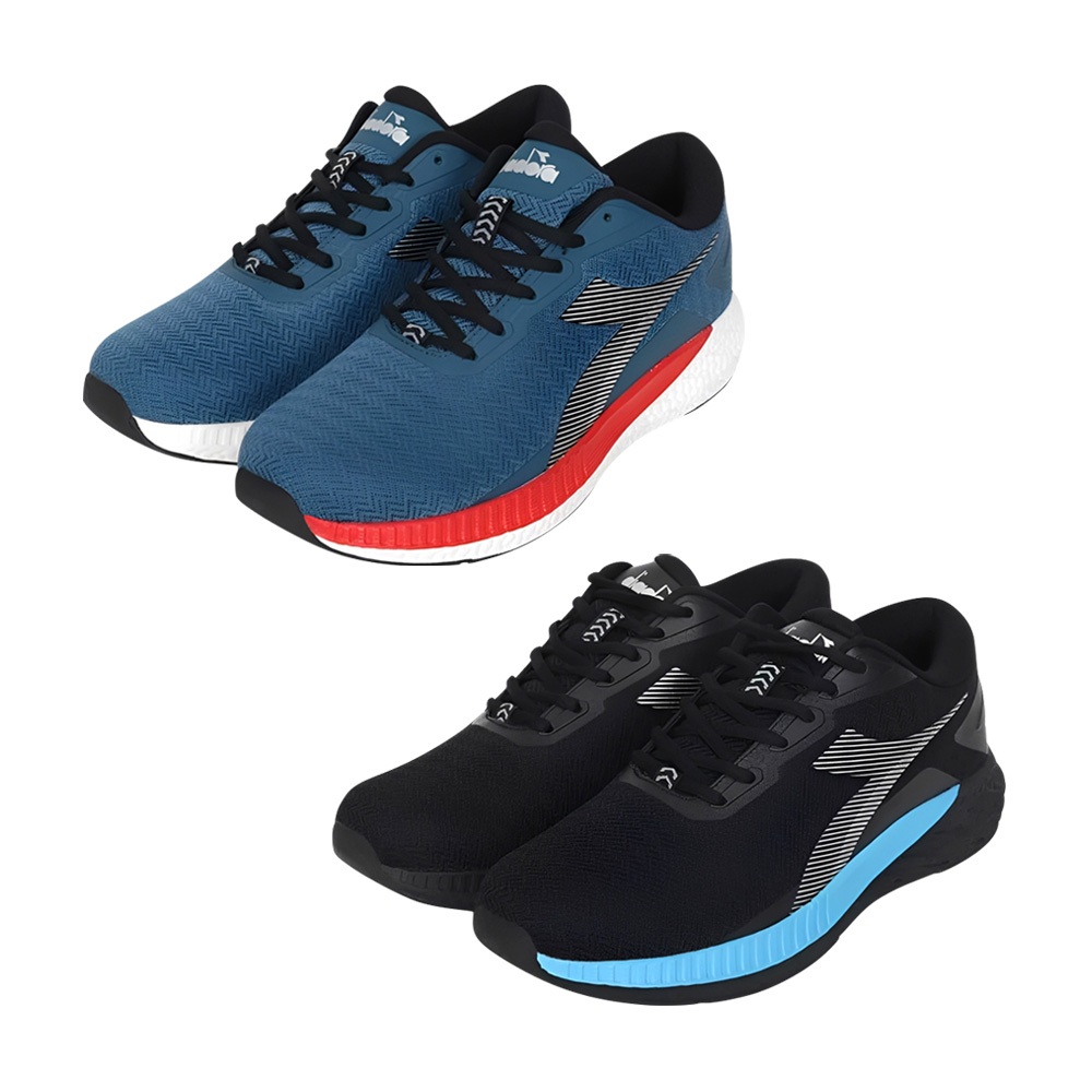 DIADORA迪亞多那 專業避震慢跑鞋 男運動鞋 男鞋 寬楦 輕量 透氣 穩定 保護後跟 吸衝 反彈 止滑 藍紅 黑藍