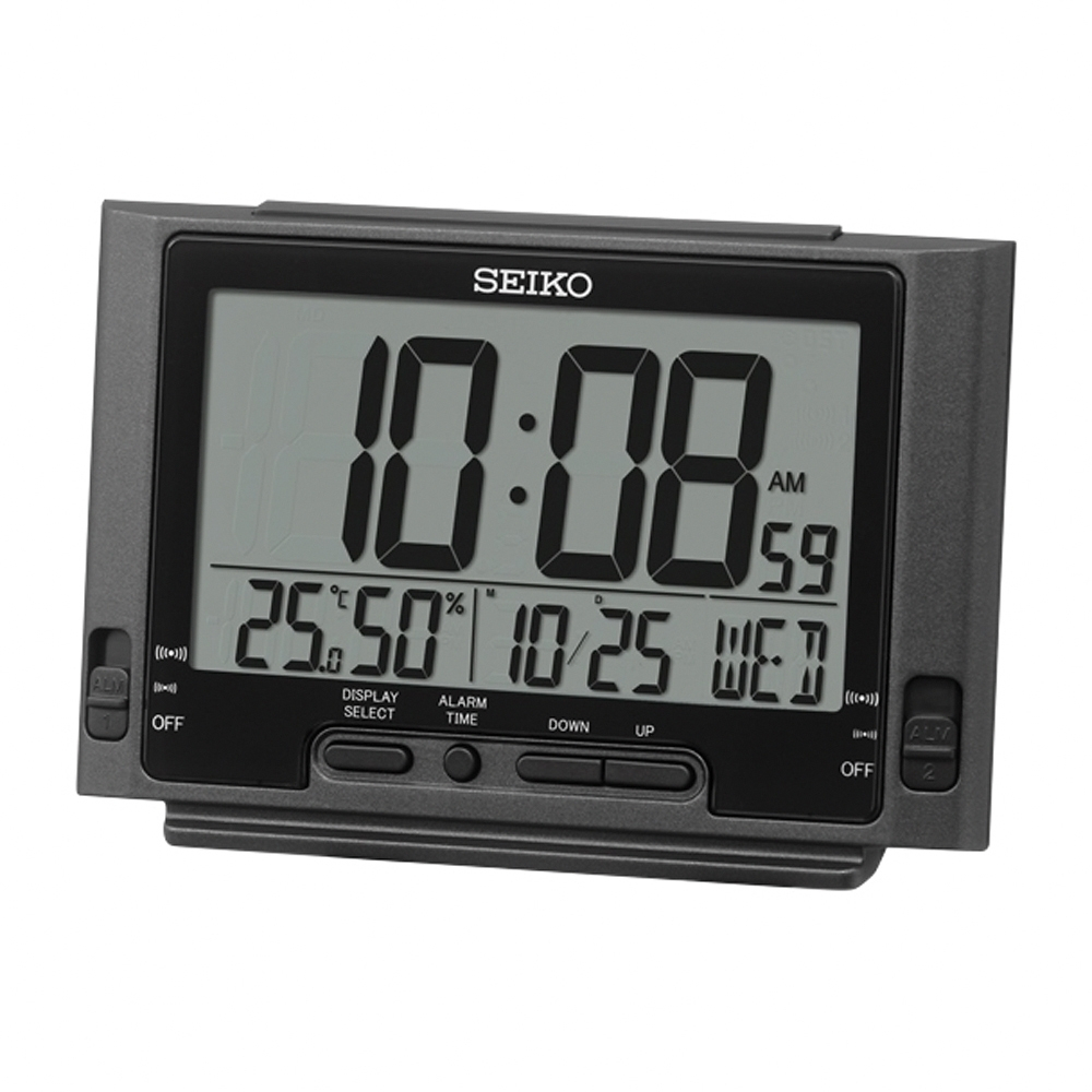 SEIKO 精工 溫溼度顯示 貪睡電子桌鐘 QHL095K, , large