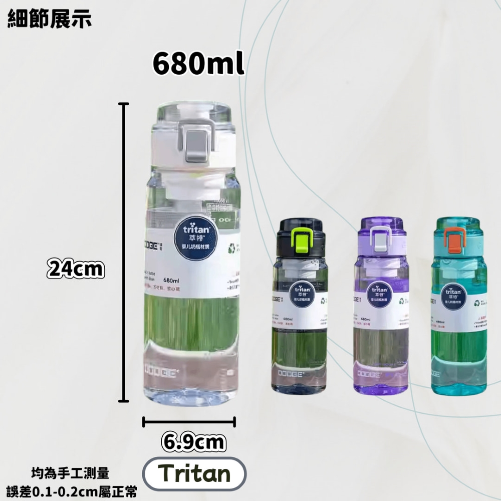 【H&R安室家】Dodge 道奇Tritan彈蓋水壺 運動水壺680ml(H10), , large