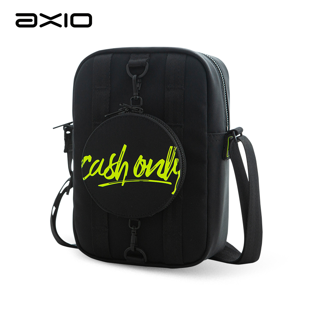 【AXIO】CASH ONLY 頂級萊卡側肩包(AC-31)黑色, , large